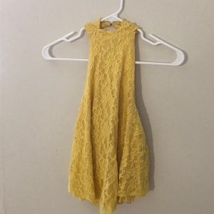 Yellow floral patterned tank top